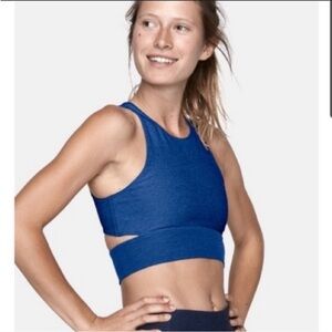 Outdoor Voices Slashback Crop Top blue size small